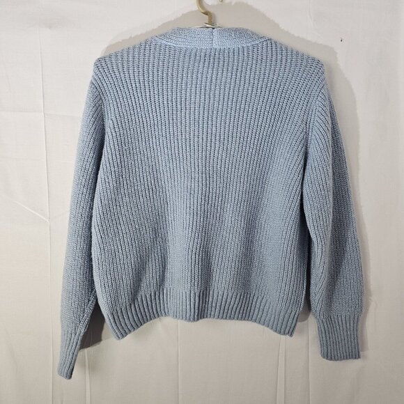 NWT Nine West Sweater Womens XXL Blue V Neck Twist Front Knit Pullover Preppy - Picture 2 of 11